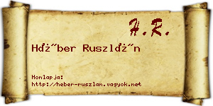 Héber Ruszlán névjegykártya